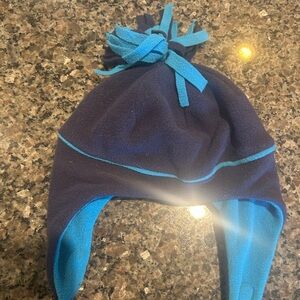 Blue and Navy Fleece Winter Hat
